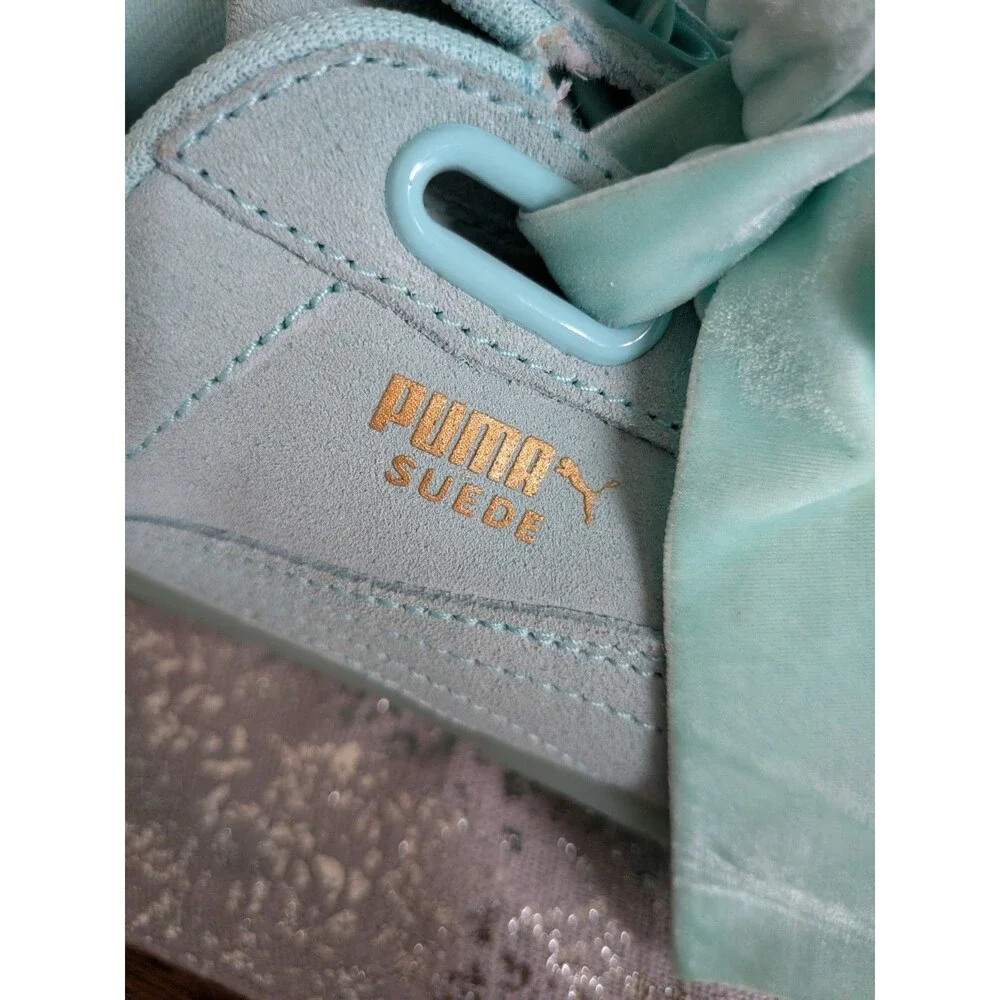 Puma Suede Heart Reset Women's Sz 8.5 Aruba Blue Fashion Sneaker Style 36322901